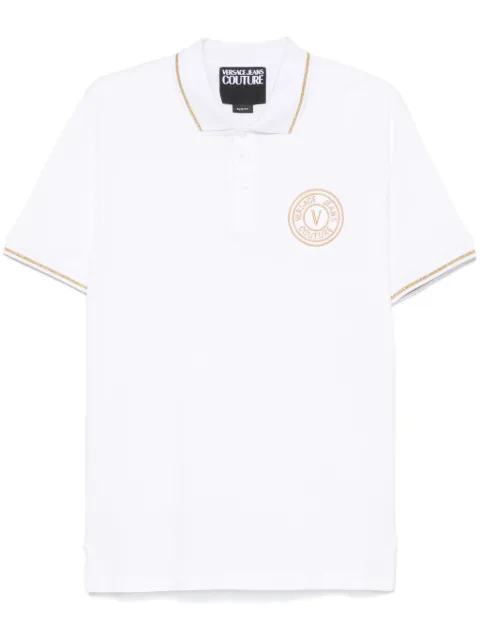 Versace Jeans Couture logo-embroidered polo shirt White 78GAGT00CJ01T