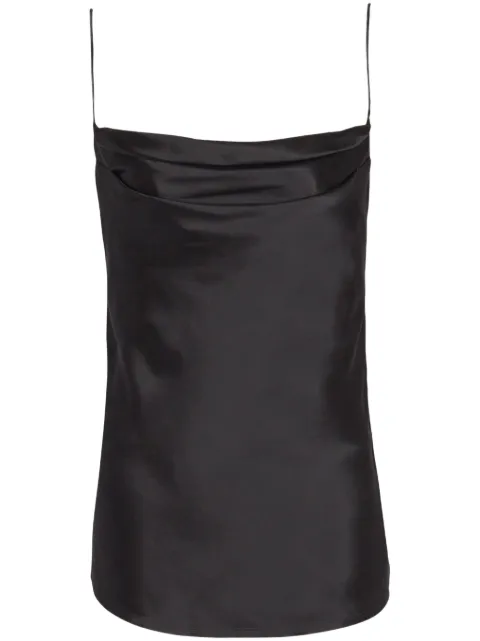 Balmain draped satin top Black EF0AD400SE95