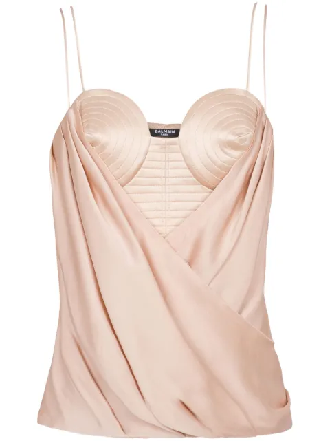 Balmain draped tank top Pink EF0AD305MH15