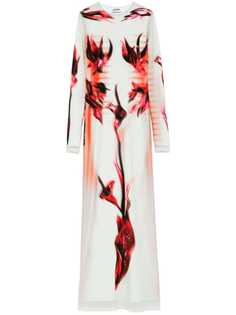 Jean Paul Gaultier double-layered printed maxi dress Green 2533FRO371T581