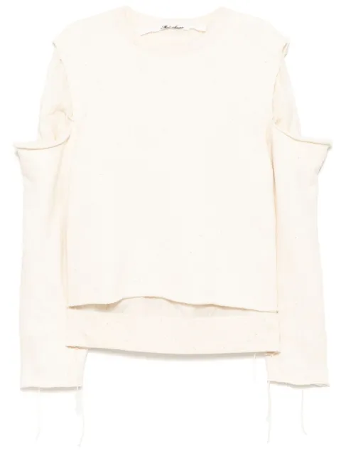 midorikawa raw edge sweatshirt Neutrals MID24SSCU06