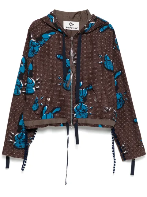 midorikawa drawstring detailing jacket Brown MID22AWBL04