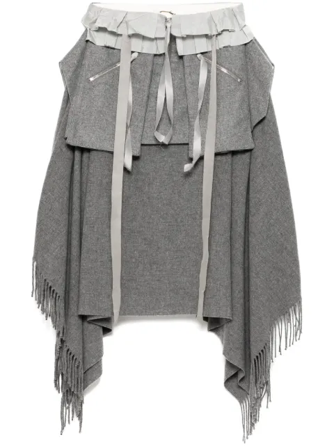 midorikawa raw edge skirt Grey MID24AWSK01