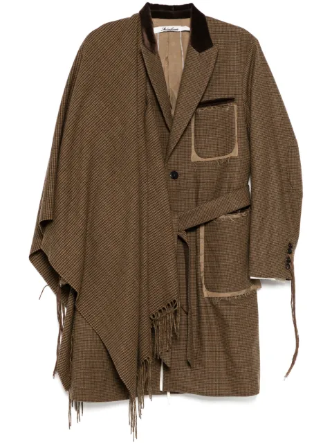 midorikawa raw edge detailing coat Brown MID23AWJK05