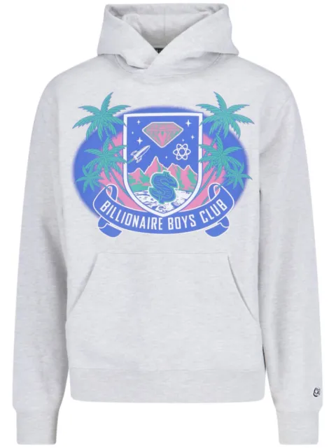 Billionaire Boys Club Tropical Crest Popover hoodie Grey B24447