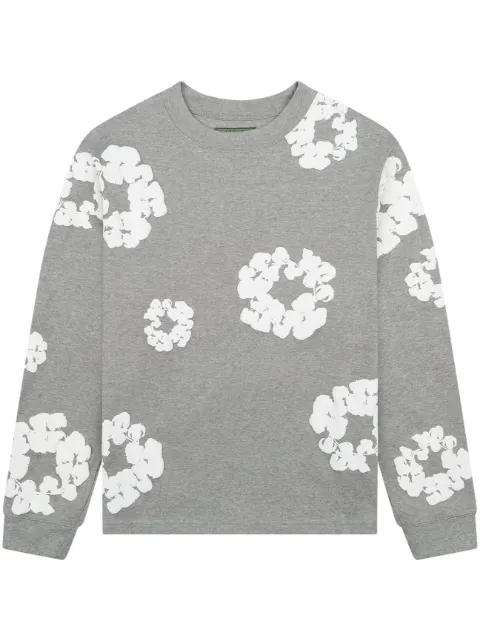 Denim Tears wreath long sleeve T-shirt Grey DT055
