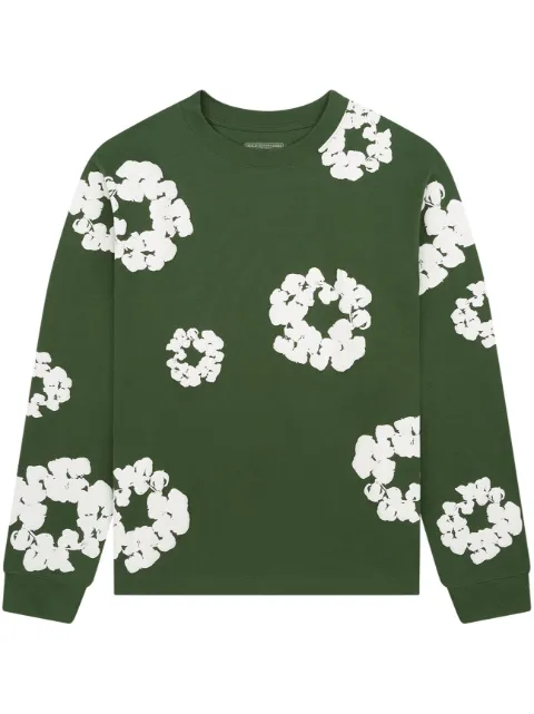 Denim Tears wreath long sleeve T-shirt Green DT054