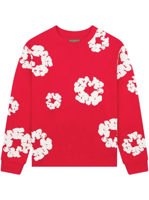 Denim Tears wreath long sleeve T-shirt Red DT057