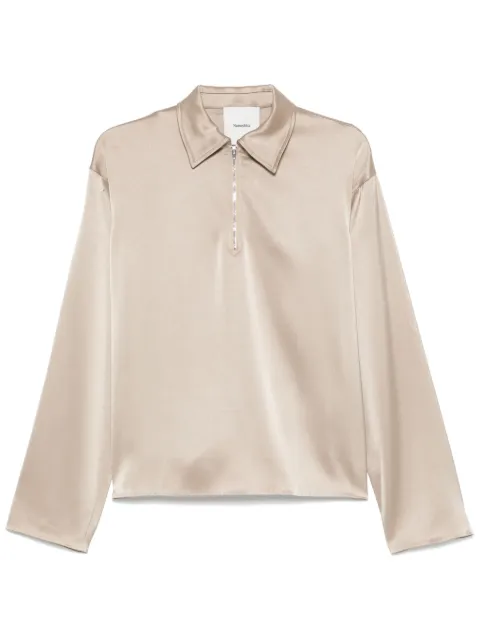 Nanushka satin polo top Neutrals NW25RSTP02272