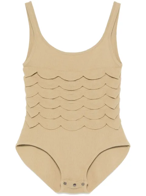 Nanushka textured knitted bodysuit Brown NW25RSJS18274