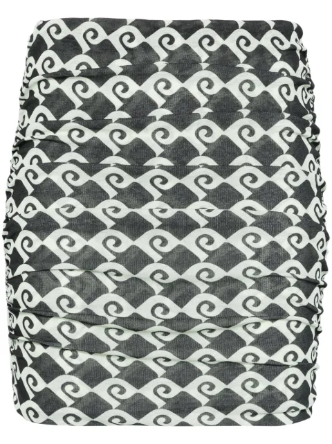 Nanushka geometric-print mini skirt Green NW25RSSK16899