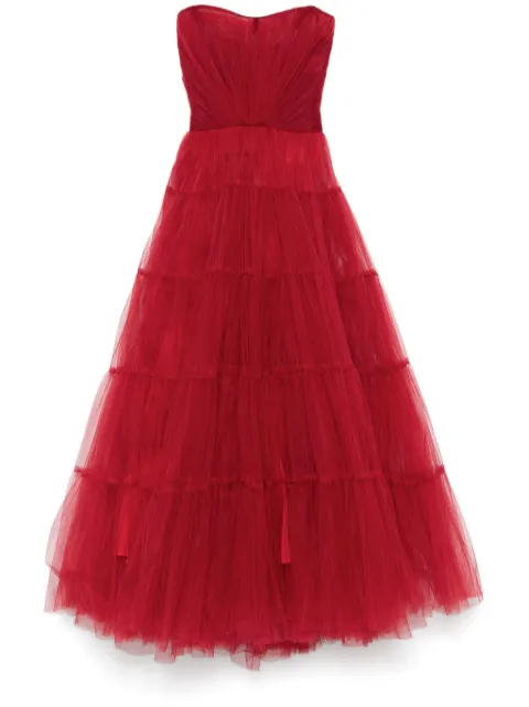 Ana Radu tulle maxi dress Red 43740