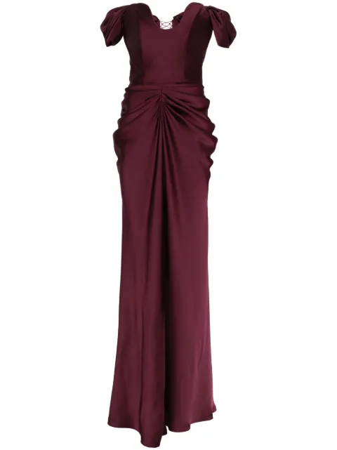 Ana Radu drape-detail maxi dress Red 43764