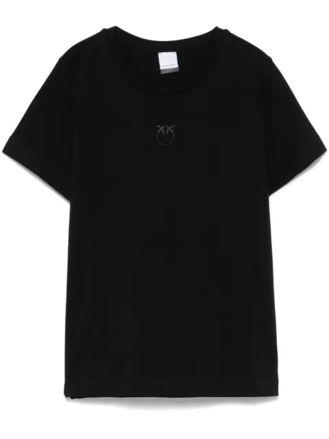 PINKO short-sleeved T-shirt with embroidered logo Black 100355A2HN