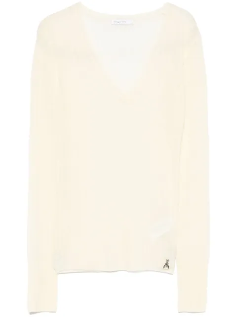 Patrizia Pepe fine-knit V-neck sweater Neutrals 8K0263K034
