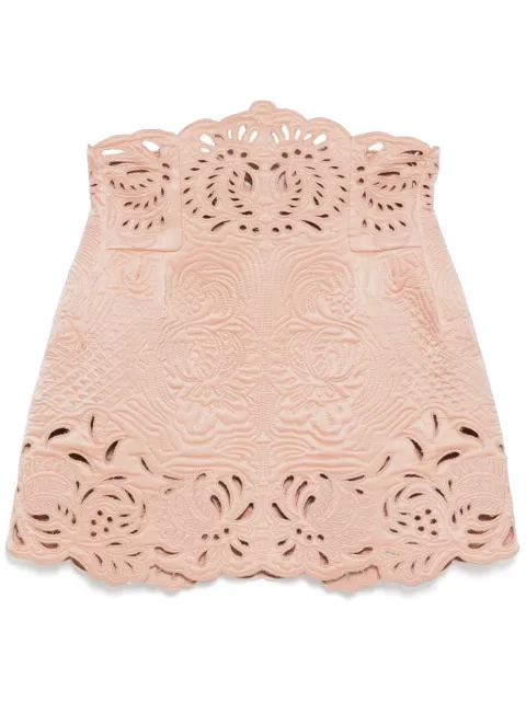 Ermanno Scervino floral-embrodery high-waisted skirt Pink D452O722