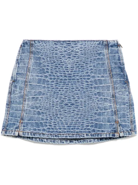 Ermanno Scervino crocodile-print denim mini skirt Blue D457O744