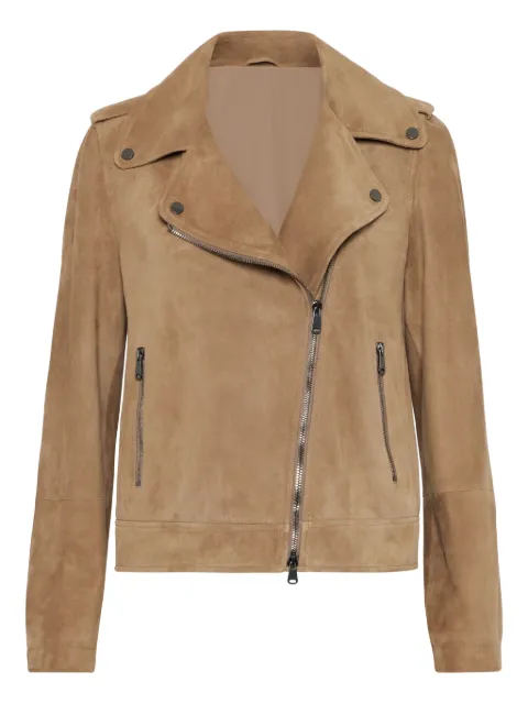 Brunello Cucinelli leather jacket Brown MPCLF2873C6340