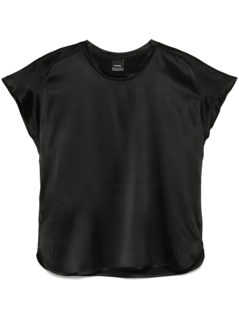 PINKO satin blouse with cap sleeves Black 100100A2JR