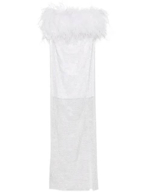 Santa Brands feathers-detailed midi dress White SBSS24DFW