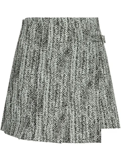 GANNI tweed wrap mini skirt Grey W0054
