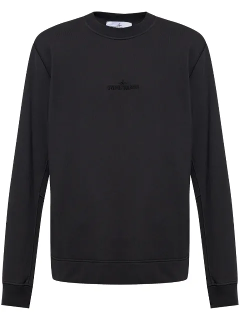 Stone Island logo-embroidered sweatshirt Black K1S156100667S0124
