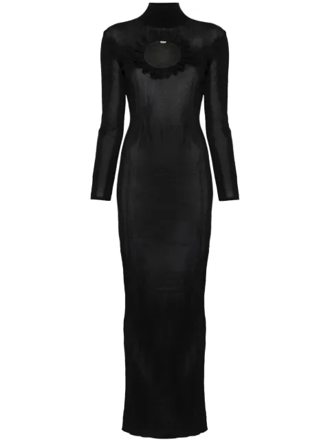 Self-Portrait cut out-detail knitted maxi dress Black SS25CK005XB