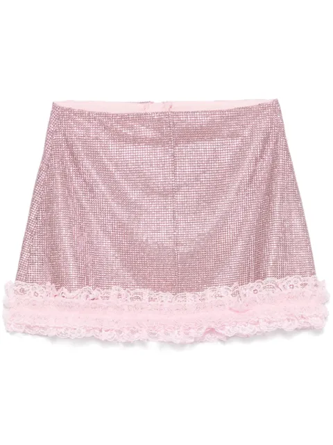 Self-Portrait crystal-embellished mini skirt Pink SS25CK016SKAP