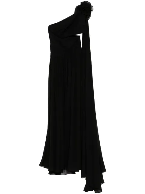 Elie Saab asymmetric silk gown Black D0439N