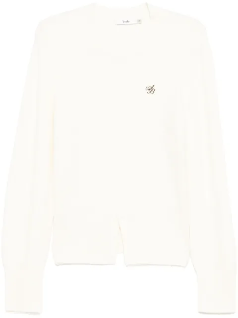 b+ab buttoned-hem jumper White 4W412AI