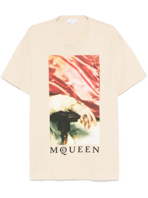 Alexander McQueen painting-print T-shirt Neutrals 815011QTADA