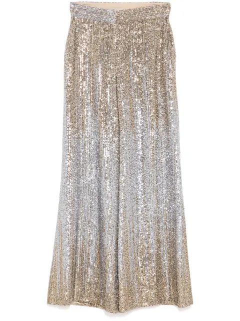 Elie Saab gradient-sequinned trousers Silver P0066N