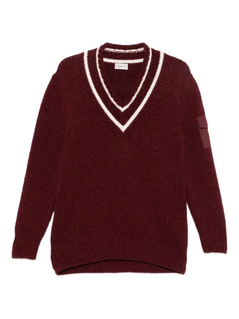 Moncler V-neck sweater Red K20939D00001M5493