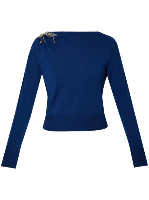 ERDEM cropped sweater Blue PS25KT10IDWK