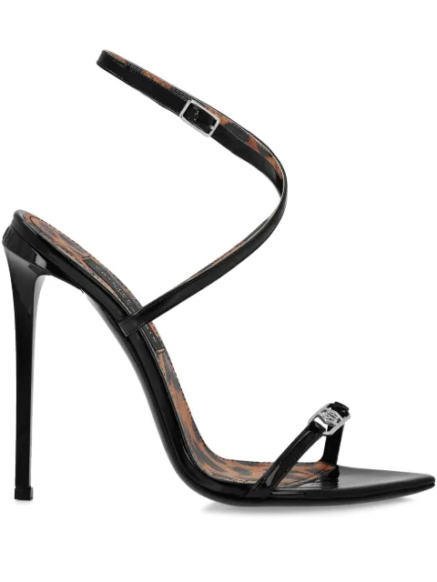 Philipp Plein leather strap sandals Black PAESWSA0729PLE010N