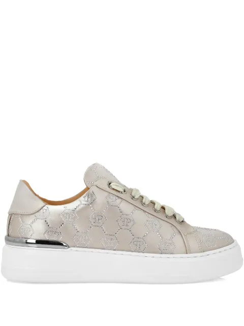 Philipp Plein monogram-embellished sneakers Neutrals PAESWSC2767PTE028N