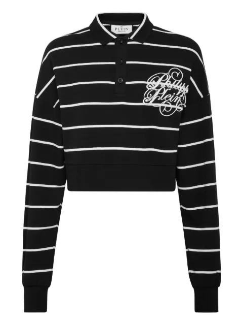 Philipp Plein striped polo shirt Black PAECWTK3654PTE003N