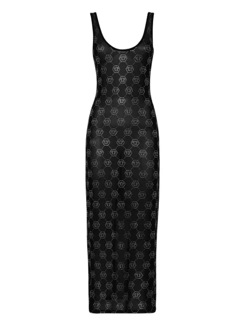 Philipp Plein monogram translucent dress Black PAECWRG3399PTE003N