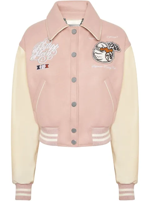 Philipp Plein College PP Duck bomber jacket Pink PAECWLB1152PTE120N