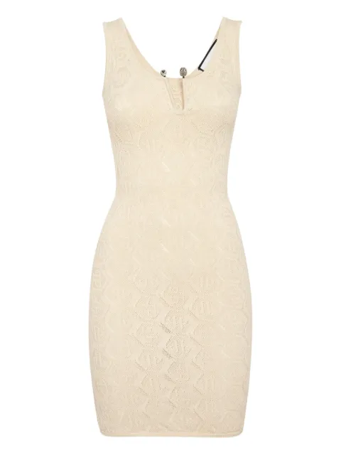 Philipp Plein monogram mini dress Neutrals PAECWKG0409PKN002N