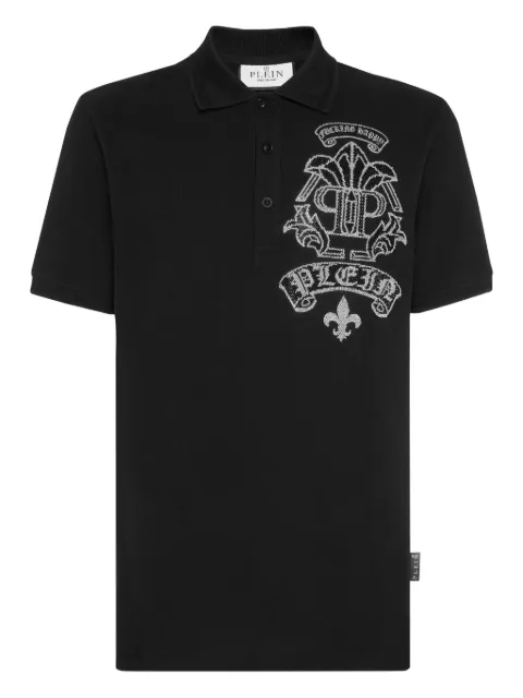 Philipp Plein Strass Tattoo polo shirt Black PAECMTK7439PJY002N