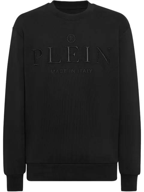 Philipp Plein logo-embossed sweatshirt Black PAECMJO1346PTE004N