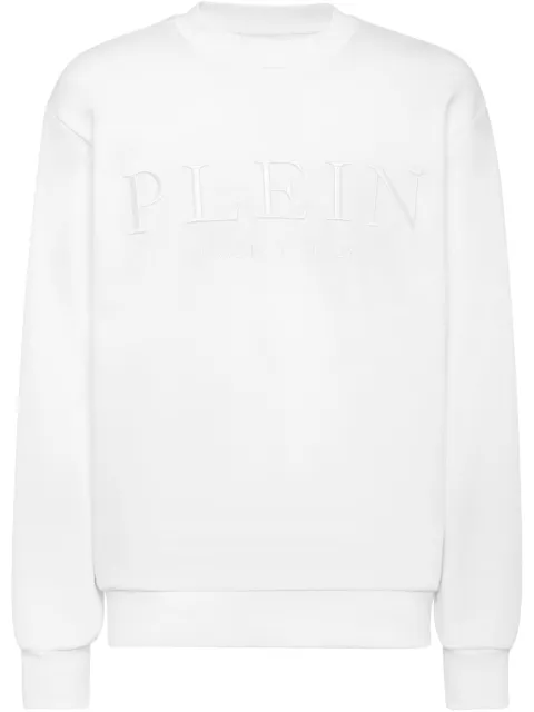 Philipp Plein logo-embossed sweatshirt White PAECMJO1346PTE004N