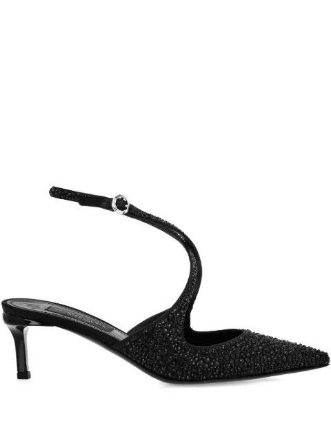 Philipp Plein 55mm Slingback Strass pumps Black PAESWSD0627PLE010N
