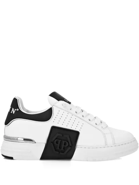Philipp Plein nappa leather sneakers low top Hexagon White PAESUSC0775PLE005N