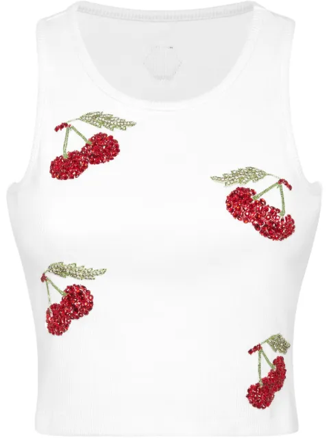 Philipp Plein Cherries tank top White PAECWTK3703PJY002N