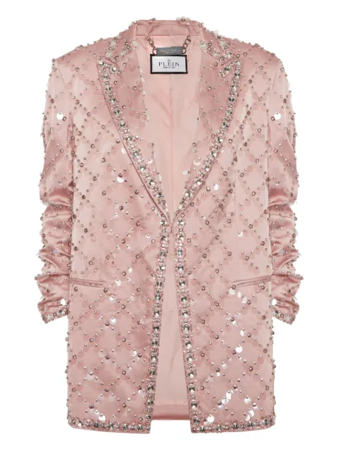 Philipp Plein blazer Boyfriend fit Plein Paillettes Pink PAECWRF0732PTE092N