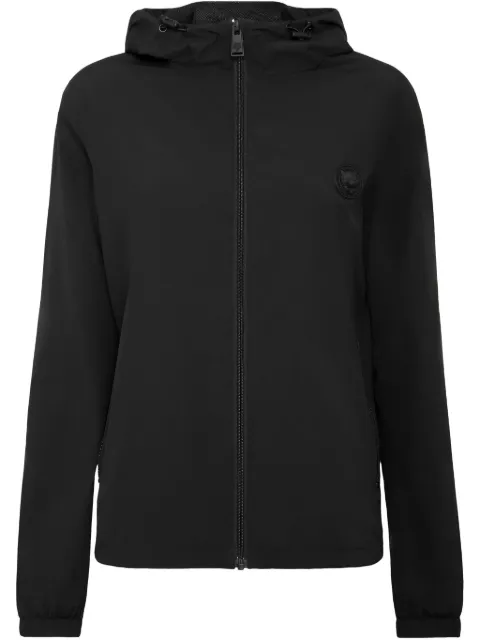 Plein Sport logo-patch hoodie Black PAECWJB1825STE003N