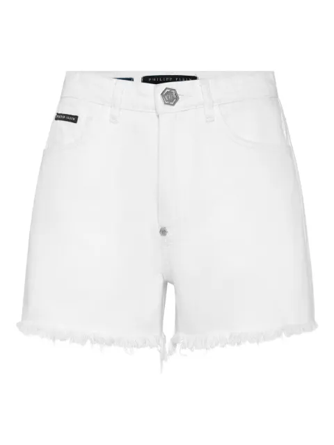 Philipp Plein denim shorts logo White PAECWDT2786PDE004N