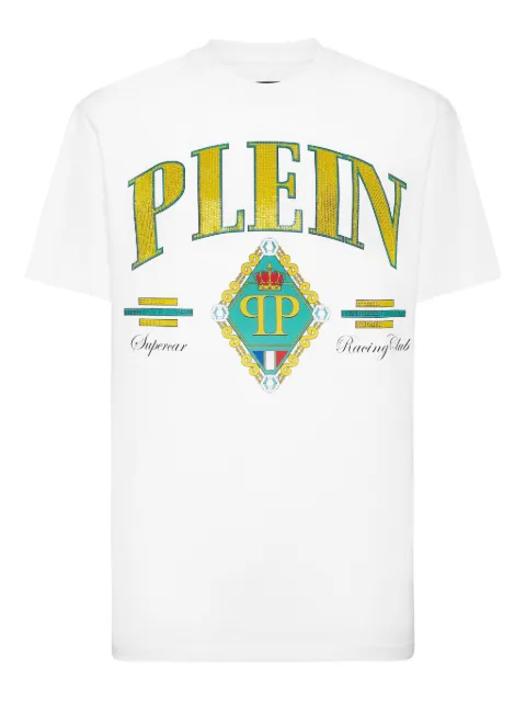 Philipp Plein Supercar Stones Stones T-Shirt White PAECMTK8279PJY002N